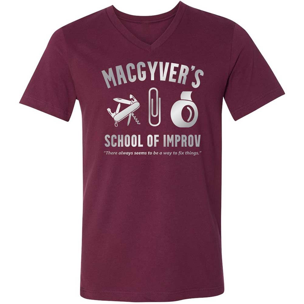 Unisex V-Neck T-Shirt - 9FSAMHCT - Maroon - 8