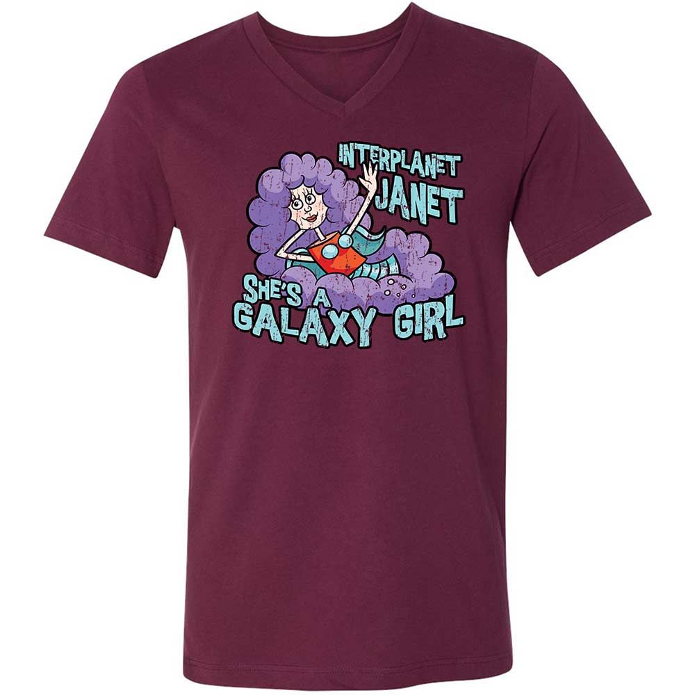 Unisex V-Neck T-Shirt - T5T3RW7Y - Maroon - 8
