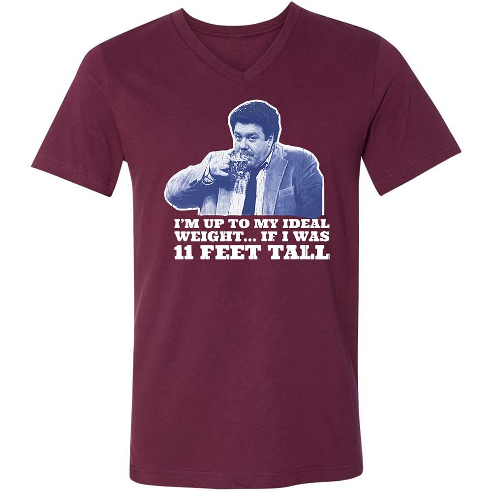 Unisex V-Neck T-Shirt - 8XVEJE6Q - Maroon - 8