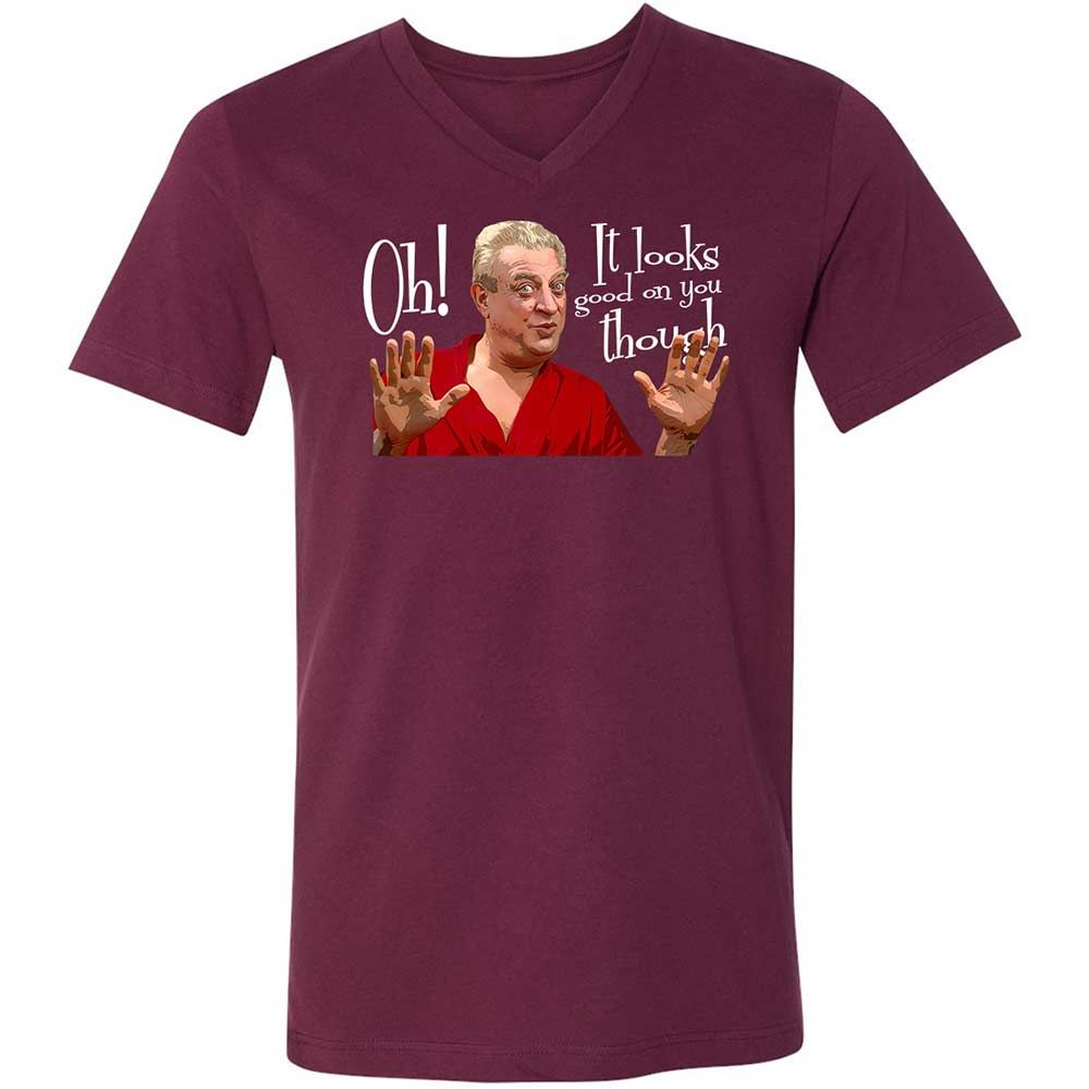 Unisex V-Neck T-Shirt - 7E367MEM - Maroon - 8