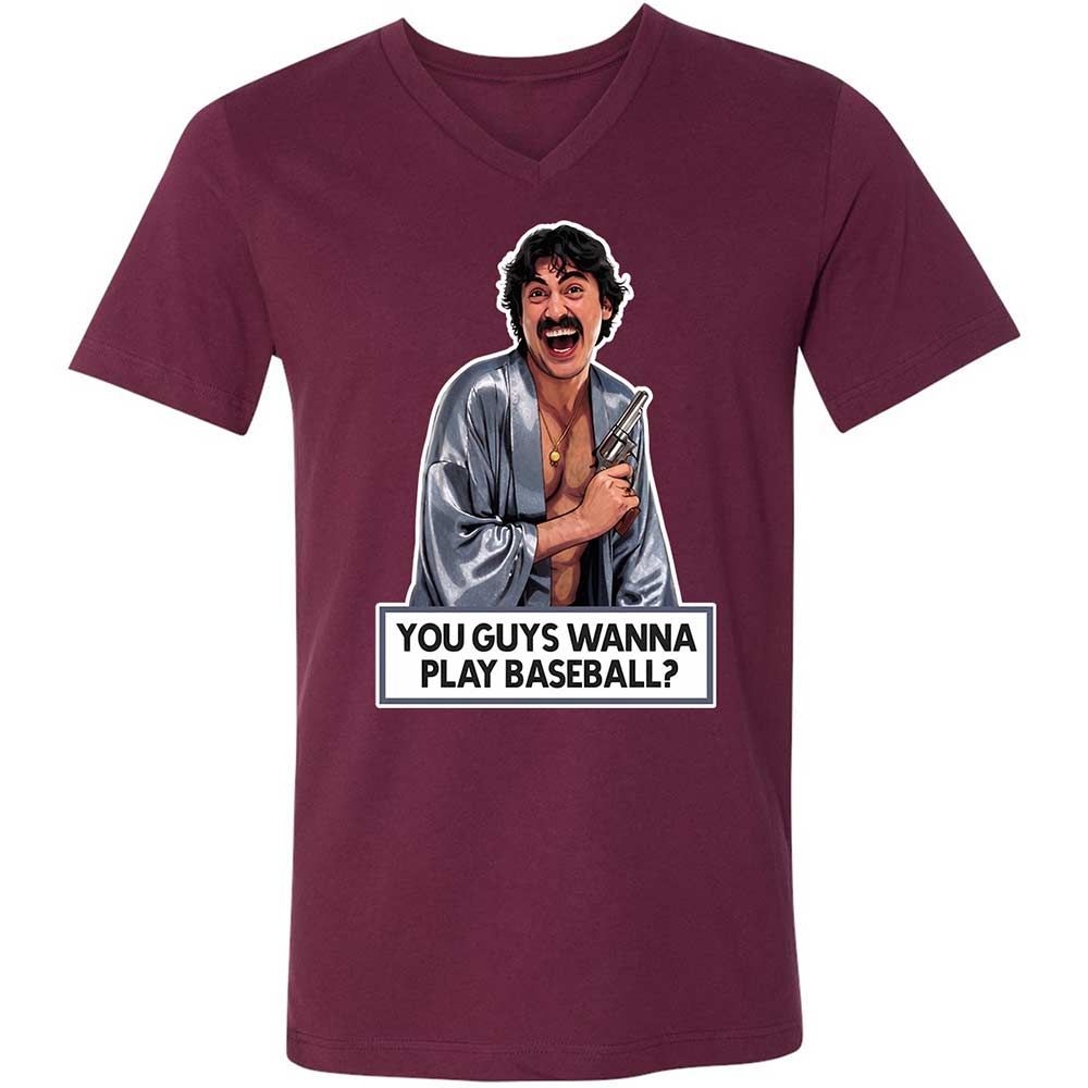 Unisex V-Neck T-Shirt - 66FJ7ARY - Maroon - 8