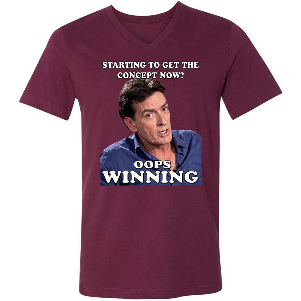 Unisex V-Neck T-Shirt - X9QUSTV5 - Maroon - 8