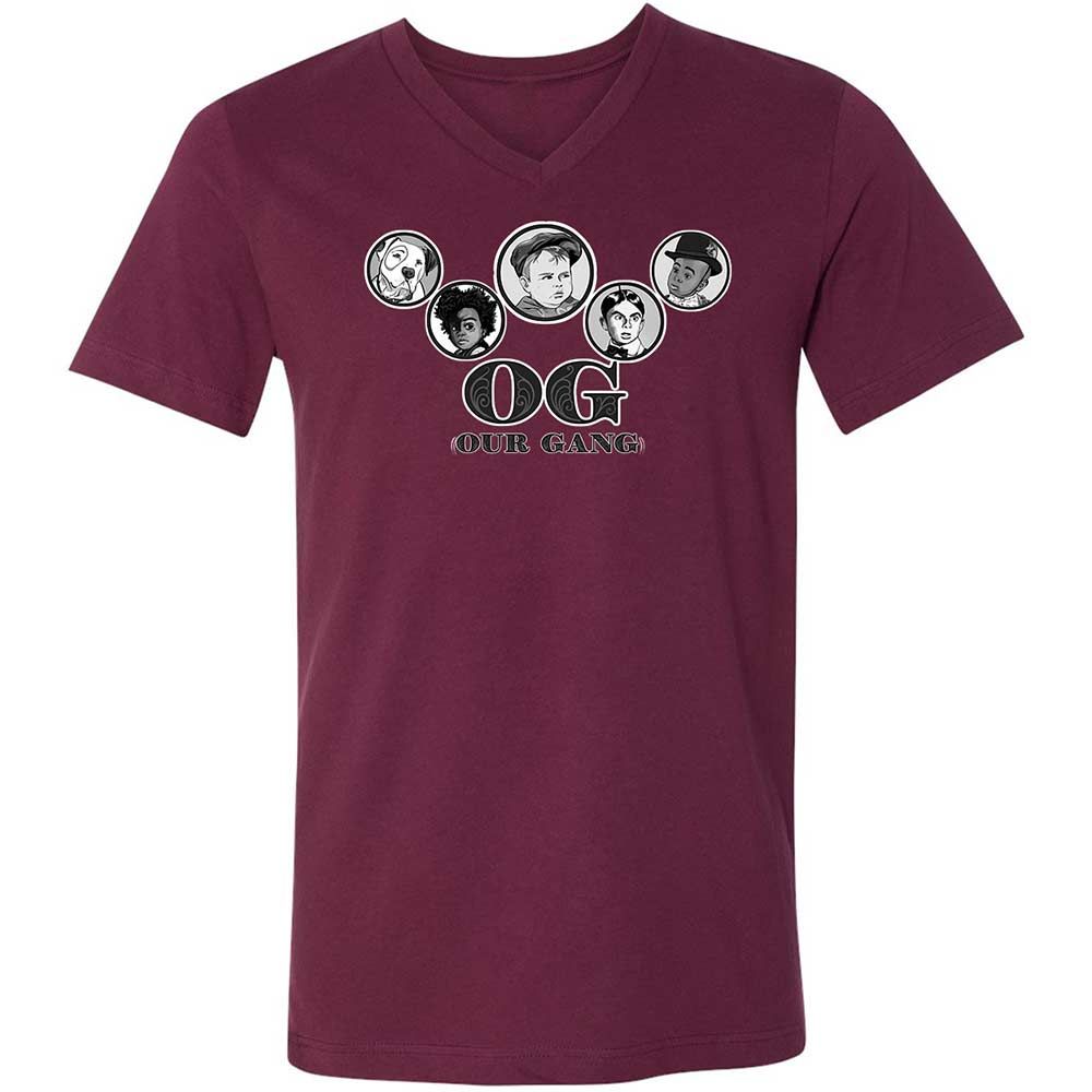 Unisex V-Neck T-Shirt - ZN5L1U2Q - Maroon - 8