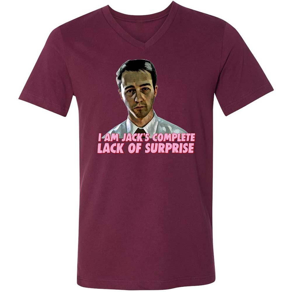Unisex V-Neck T-Shirt - DLYYHRVF - Maroon - 8