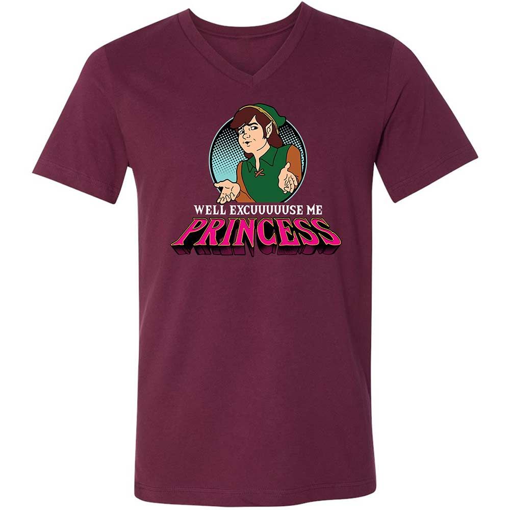 Unisex V-Neck T-Shirt - JKRLQ53Z - Maroon - 8