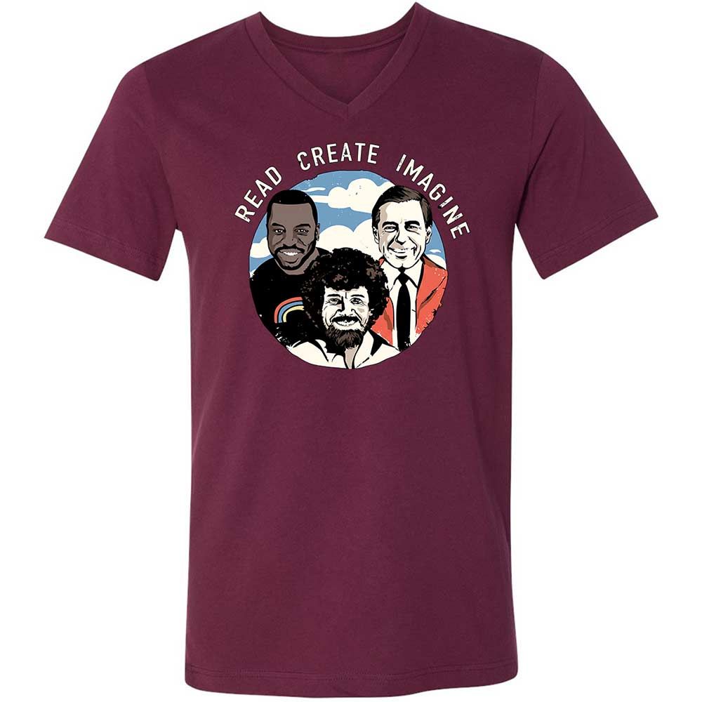 Unisex V-Neck T-Shirt - ERR3GQR3 - Maroon - 8