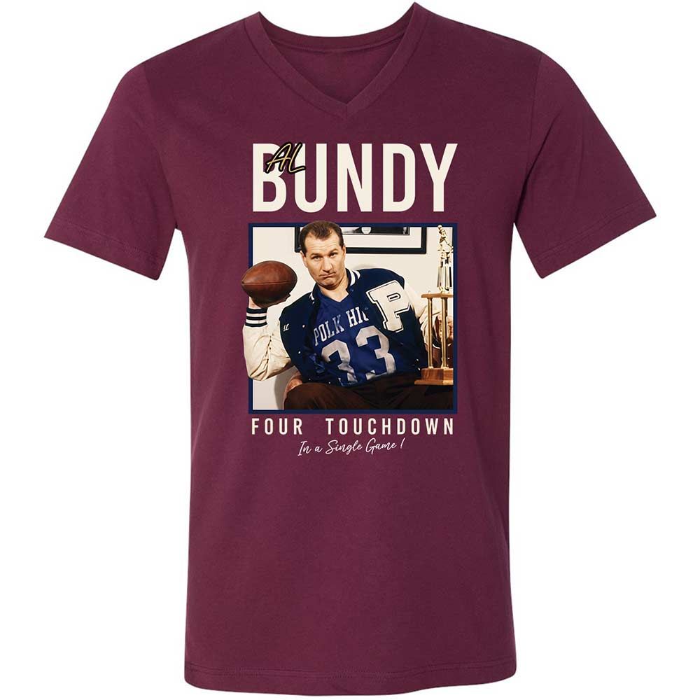 Unisex V-Neck T-Shirt - 285UR1SQ - Maroon - 8