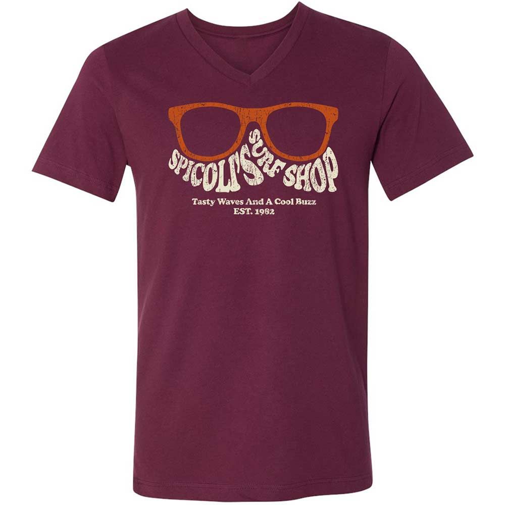 Unisex V-Neck T-Shirt - J82JMWB8 - Maroon - 8
