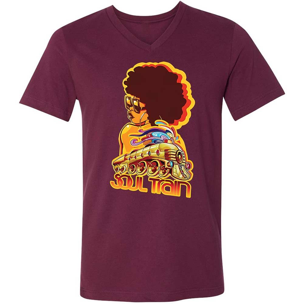 Unisex V-Neck T-Shirt - 6MHRA2ZP - Maroon - 8