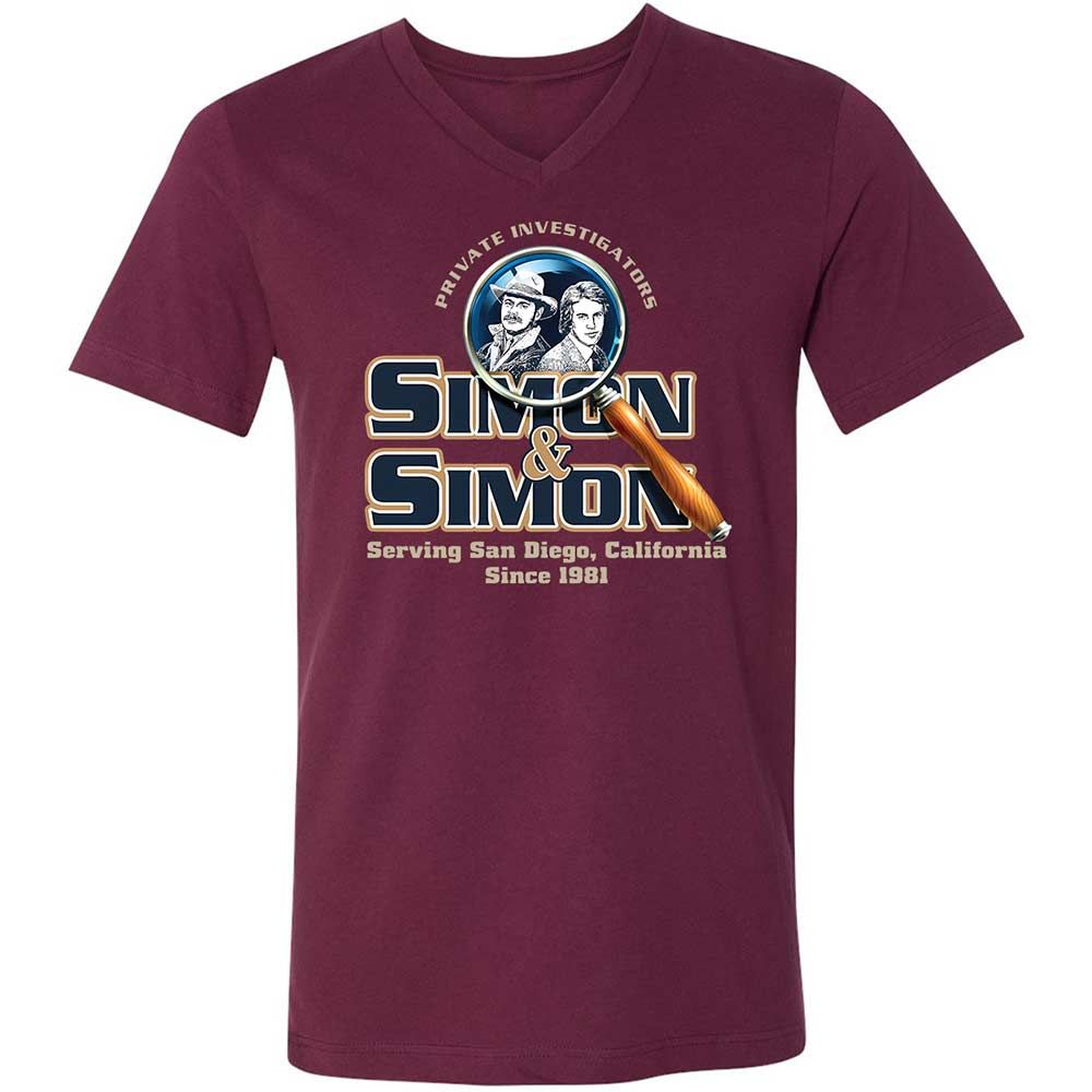 Unisex V-Neck T-Shirt - 8S9RMCVZ - Maroon - 8