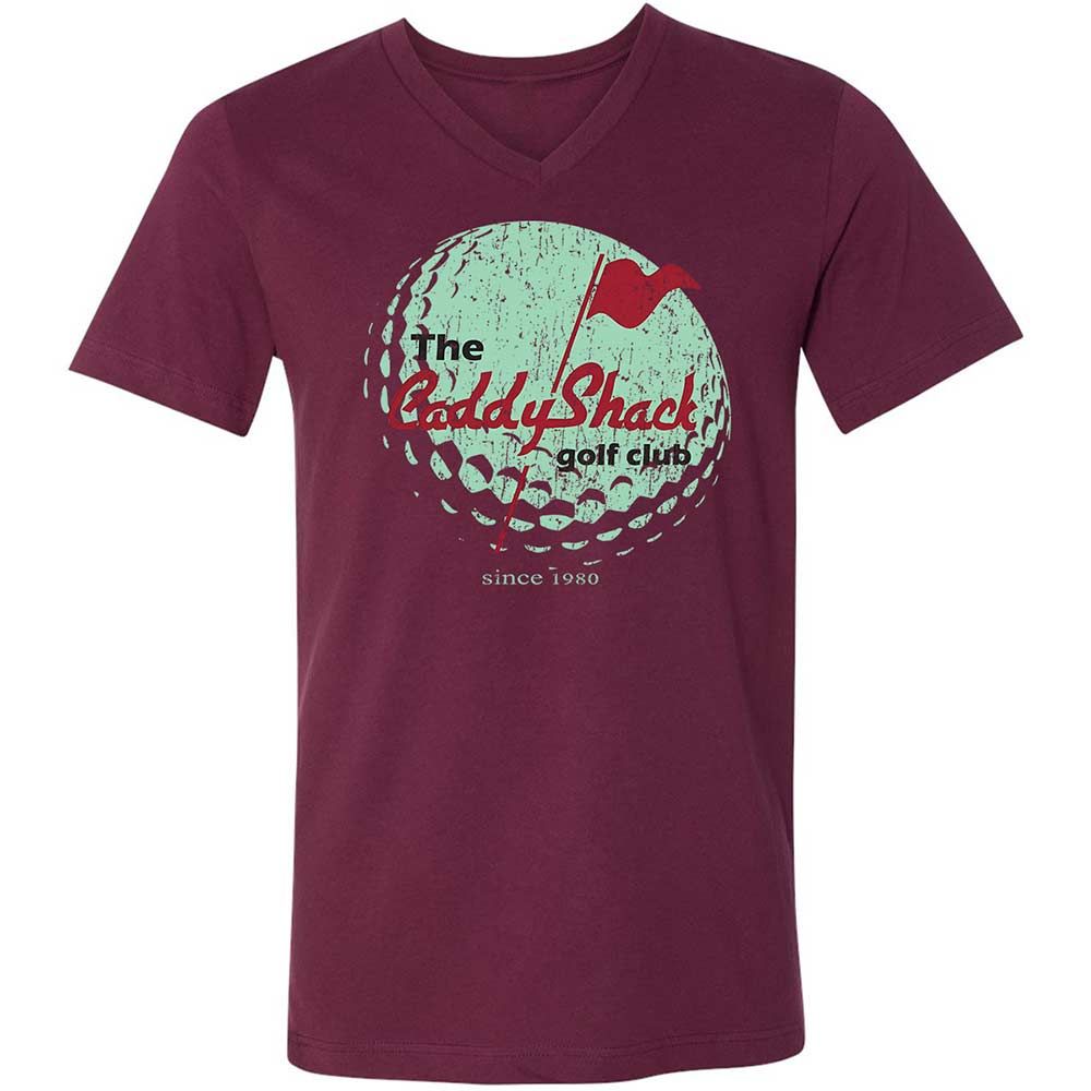 Unisex V-Neck T-Shirt - 4C7SKN67 - Maroon - 8