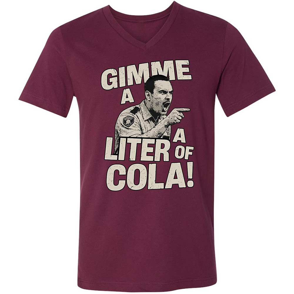Unisex V-Neck T-Shirt - 126VKRF2 - Maroon - 8