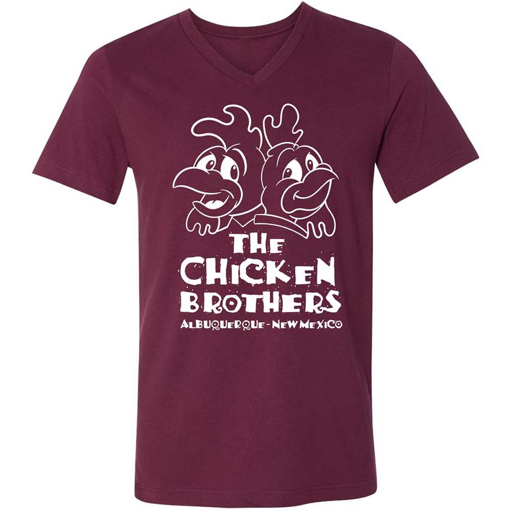 Unisex V-Neck T-Shirt - V7WAQP2Z - Maroon - 8