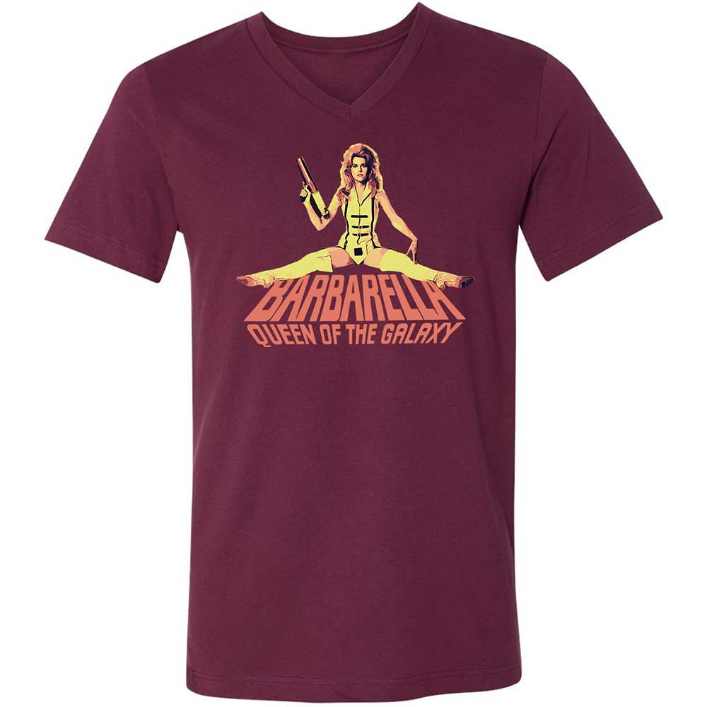 Unisex V-Neck T-Shirt - B485ZA3H - Maroon - 8