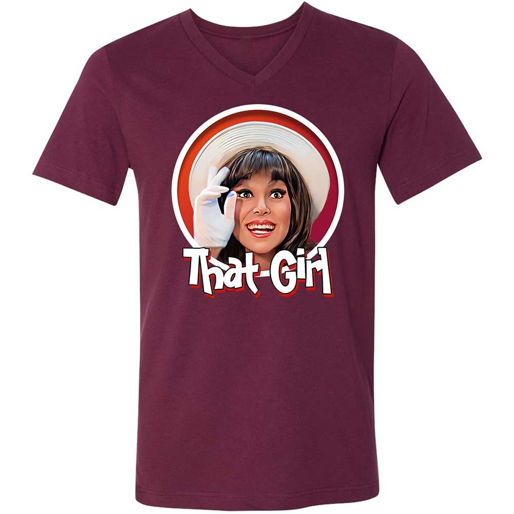 Unisex V-Neck T-Shirt - CRL9XKMP - Maroon - 8
