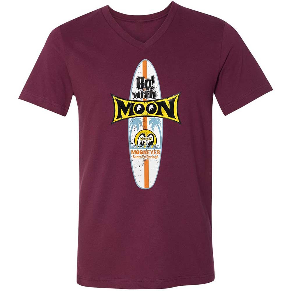 Unisex V-Neck T-Shirt - KY7N5KS7 - Maroon - 8