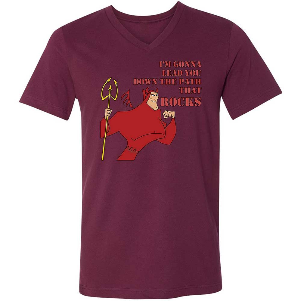 Unisex V-Neck T-Shirt - 7NCTY8E4 - Maroon - 8