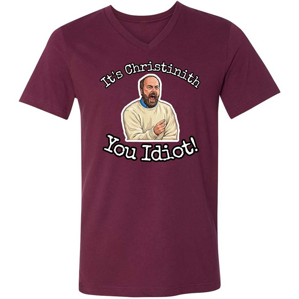 Unisex V-Neck T-Shirt - PCEX46X2 - Maroon - 8