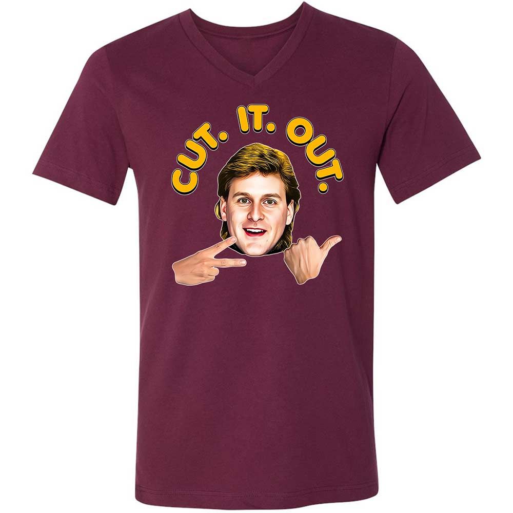 Unisex V-Neck T-Shirt - SGWBHS8H - Maroon - 8