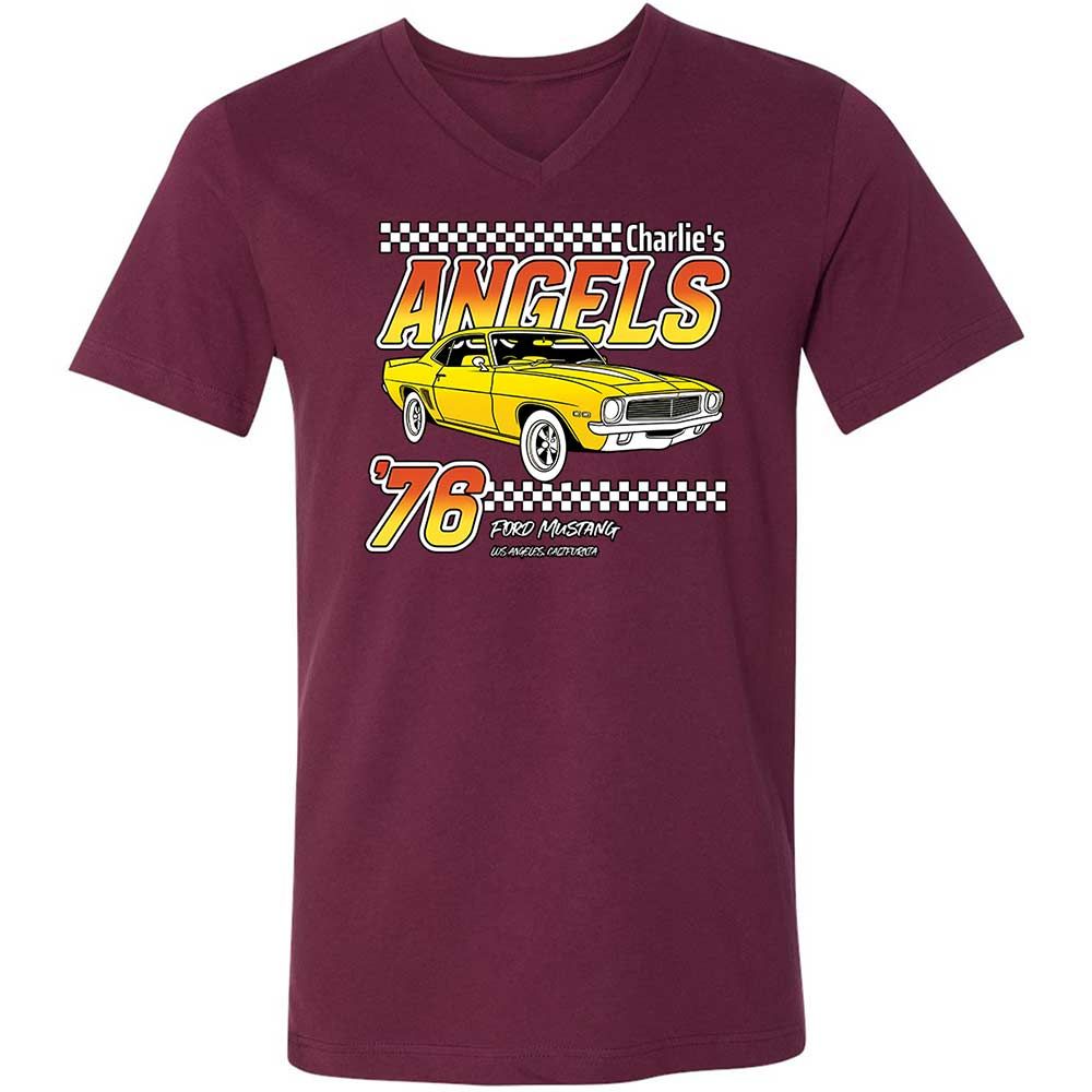 Unisex V-Neck T-Shirt - GM1ZNKHS - Maroon - 8