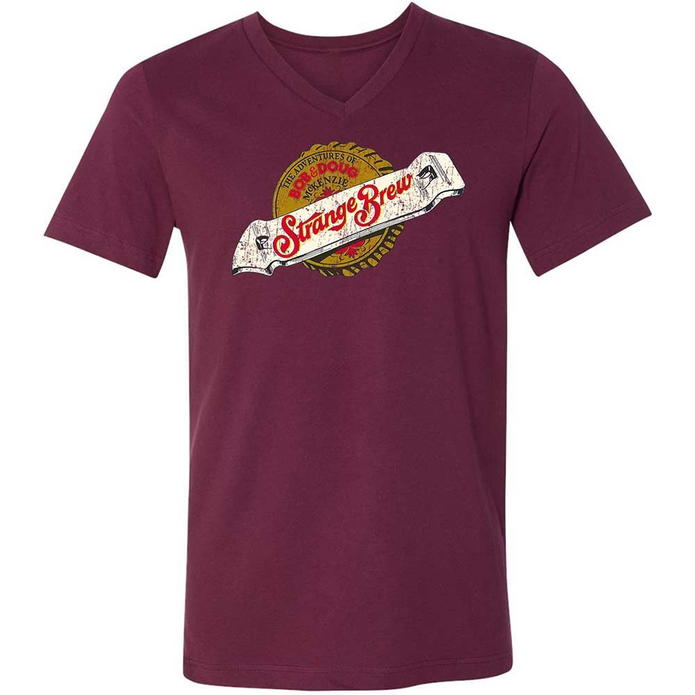 Unisex V-Neck T-Shirt - P4DHA5L4 - Maroon - 8