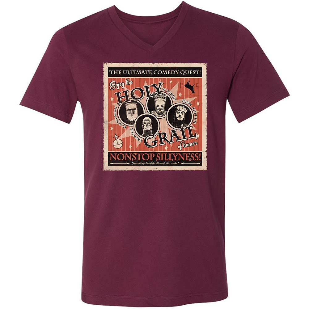 Unisex V-Neck T-Shirt - WCD7Z3N3 - Maroon - 8
