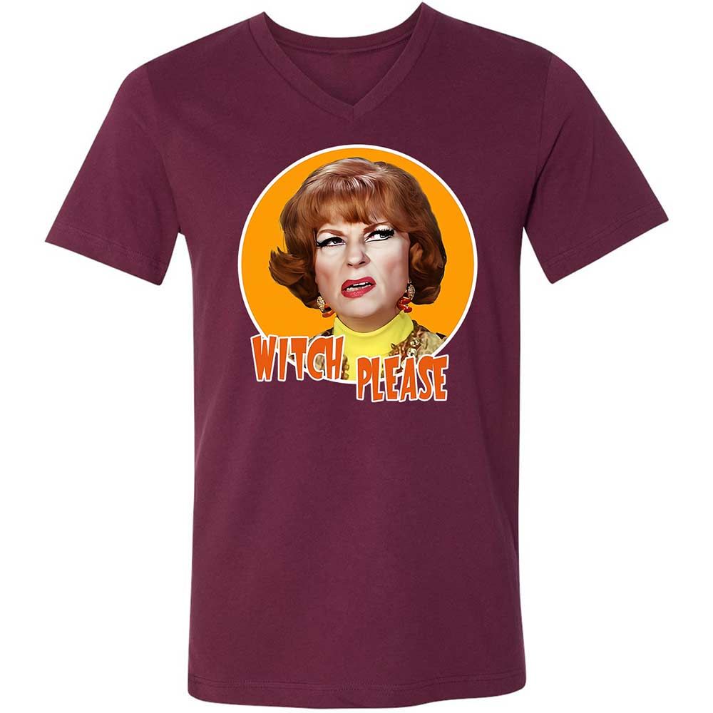 Unisex V-Neck T-Shirt - Y3EJEZ6C - Maroon - 8
