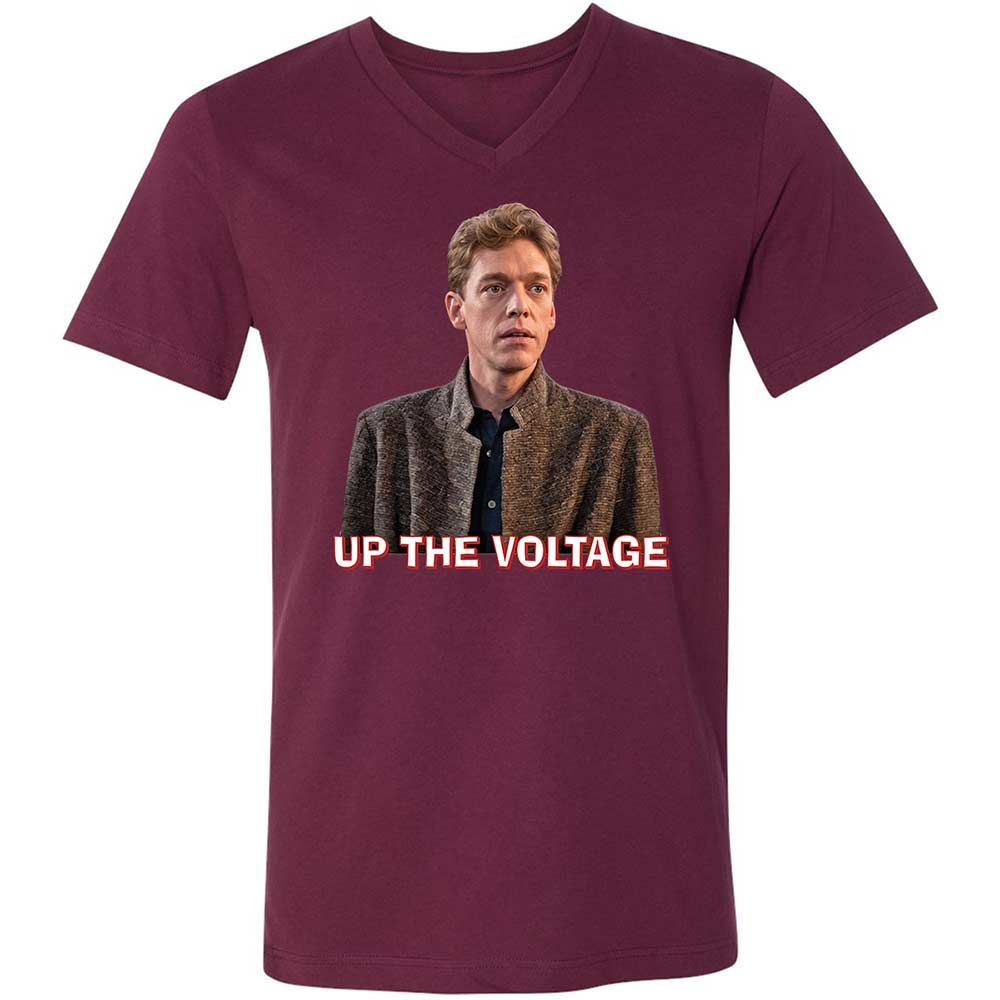 Unisex V-Neck T-Shirt - GU13KH3U - Maroon - 8
