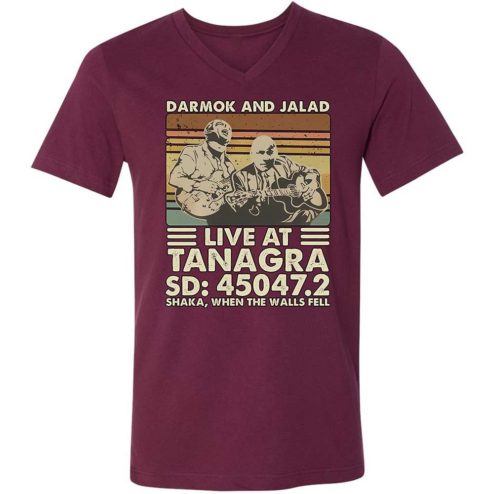Unisex V-Neck T-Shirt - 1L2HHTDF - Maroon - 8
