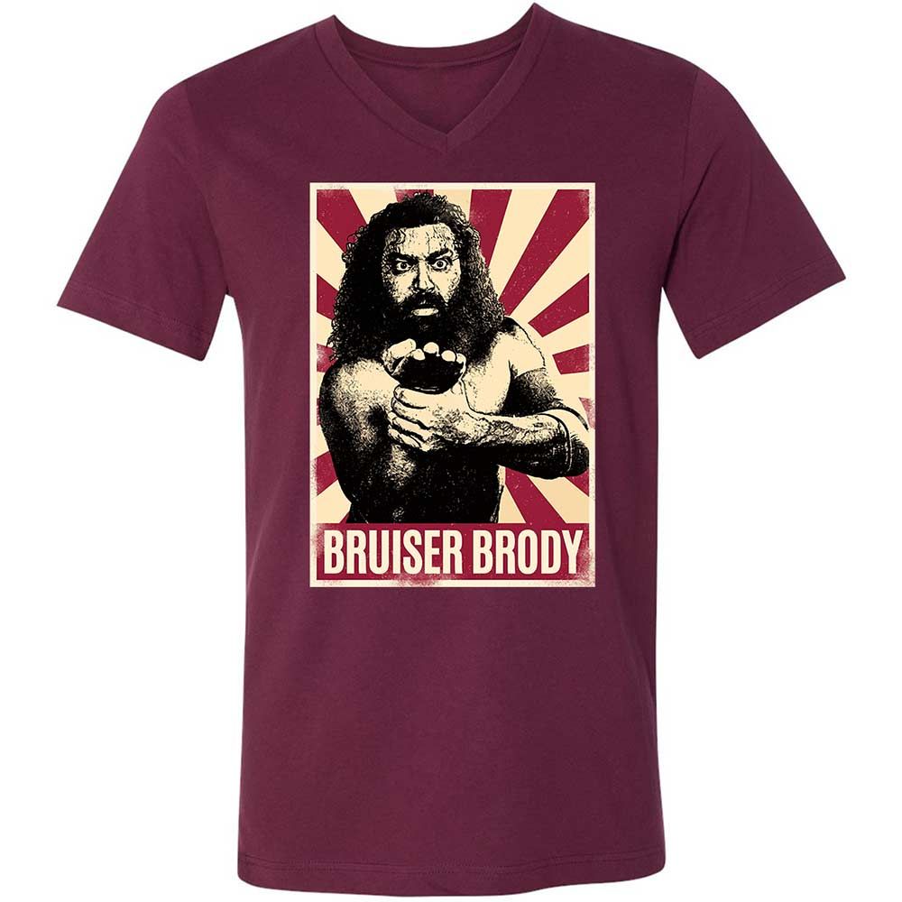 Unisex V-Neck T-Shirt - EMWXBR79 - Maroon - 8