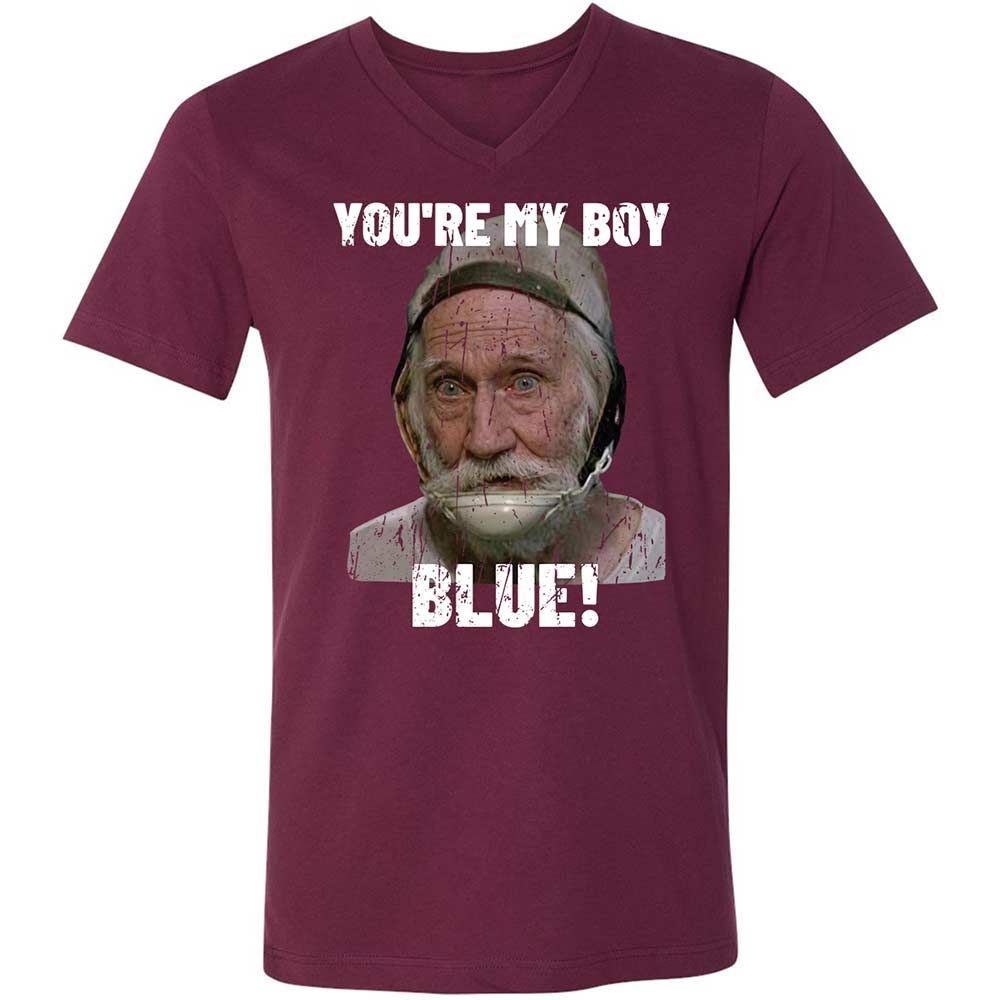 Unisex V-Neck T-Shirt - HZZF7MGV - Maroon - 8