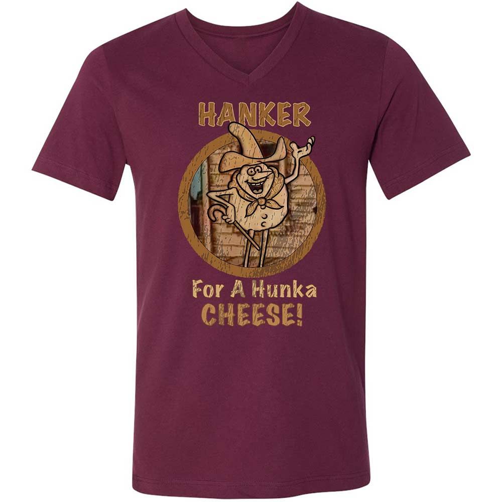Unisex V-Neck T-Shirt - U89WFCNJ - Maroon - 8