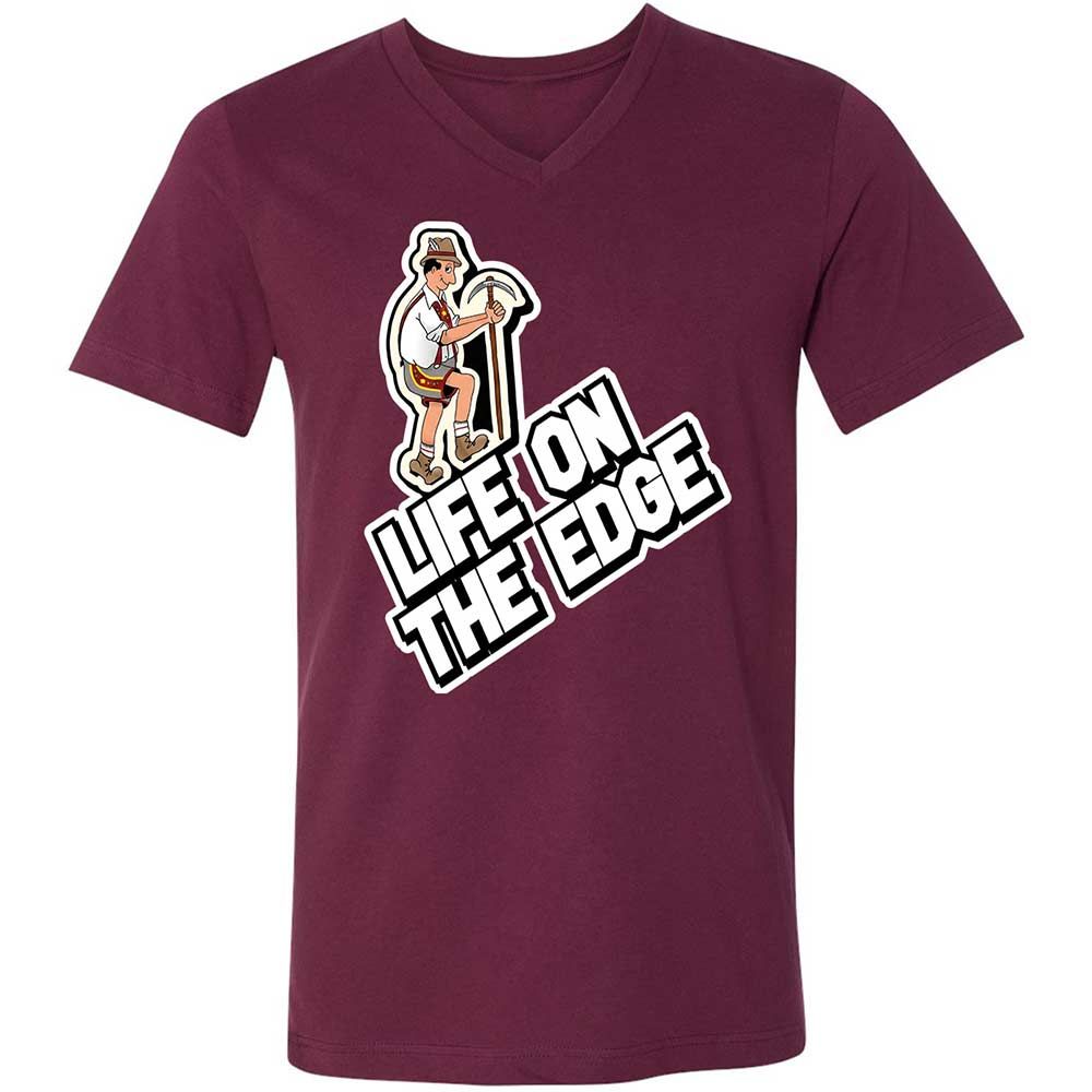 Unisex V-Neck T-Shirt - VVV2KCS2 - Maroon - 8