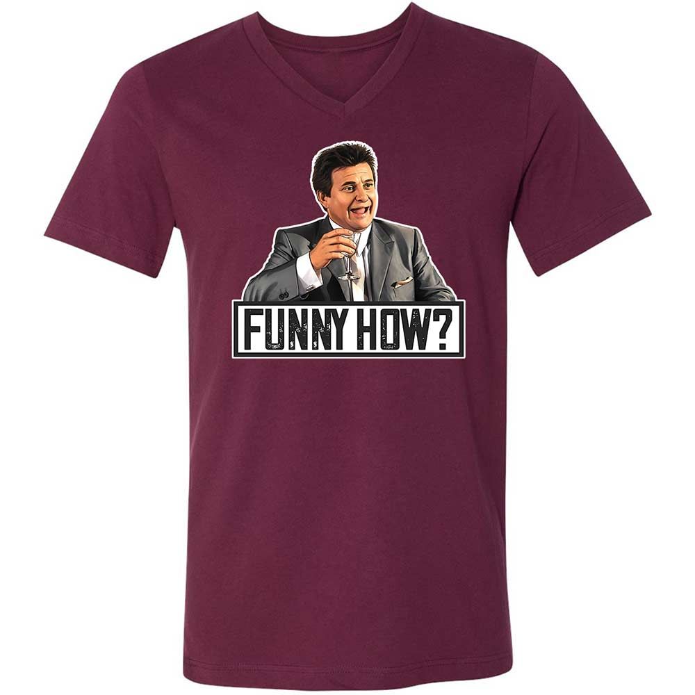 Unisex V-Neck T-Shirt - 29VAQ1FL - Maroon - 8