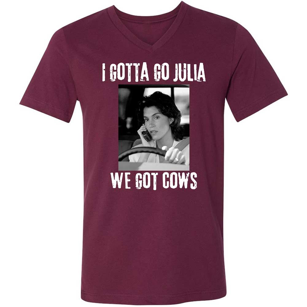Unisex V-Neck T-Shirt - FUJ8YD6Q - Maroon - 8