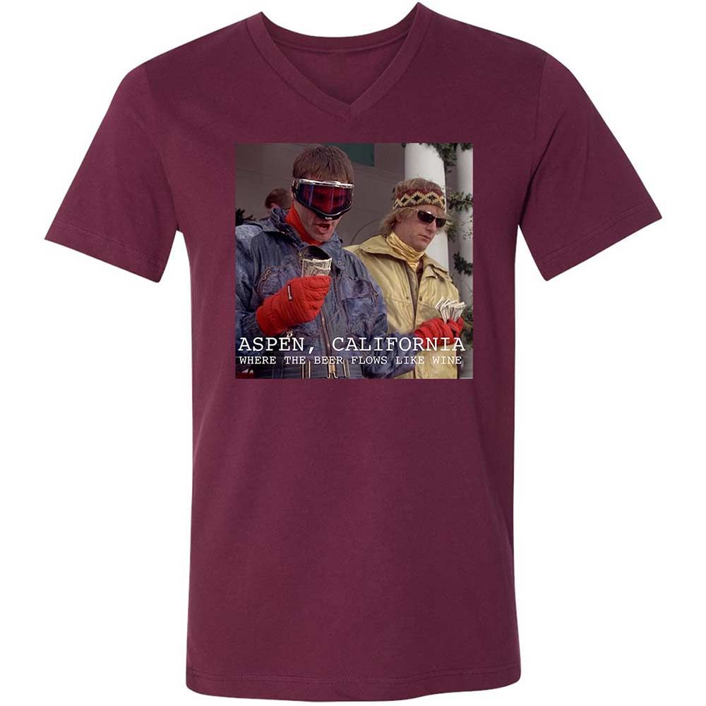 Unisex V-Neck T-Shirt - 5SSETNZZ - Maroon - 8