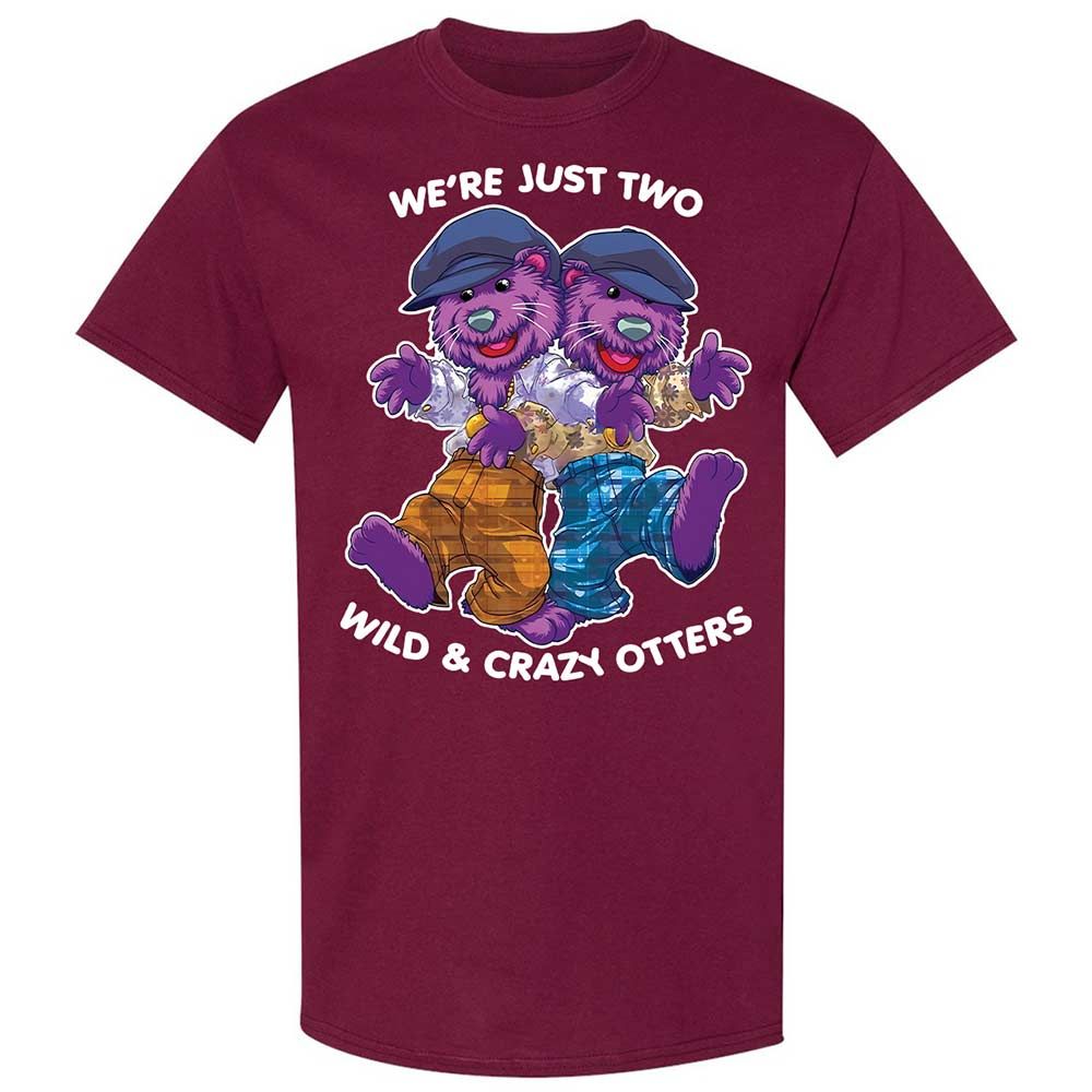 Two wild & crazy otters - Maroon - 8