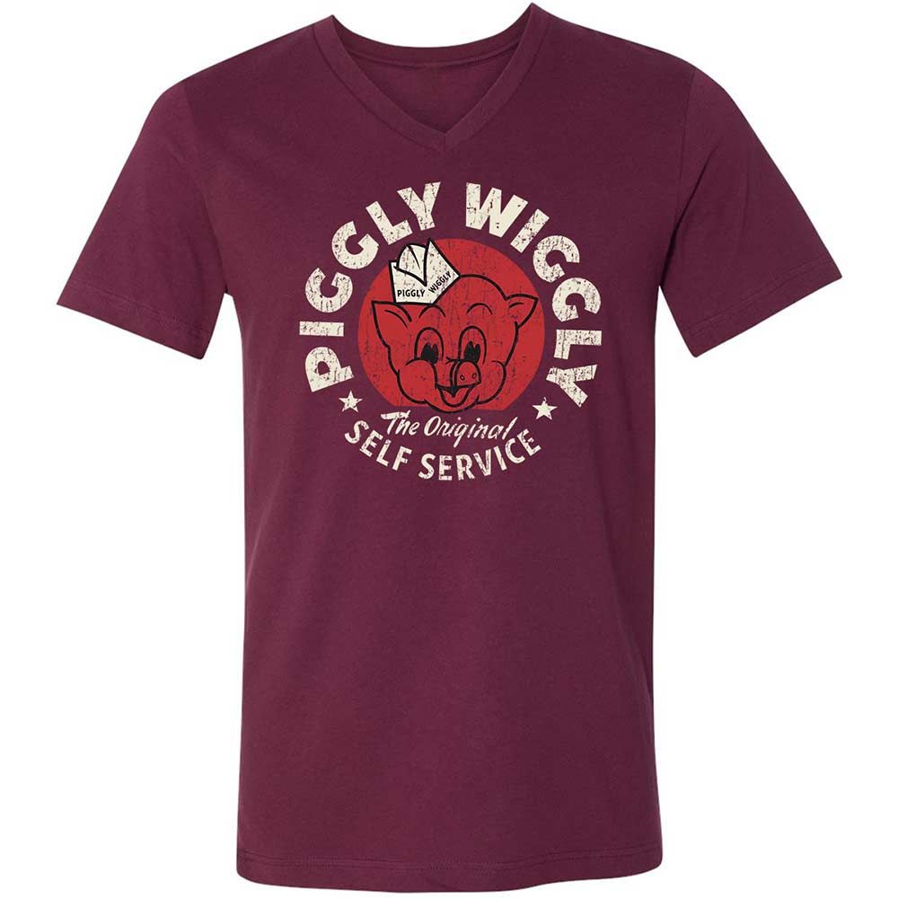 Unisex V-Neck T-Shirt - 3VZJF3VL - Maroon - 8