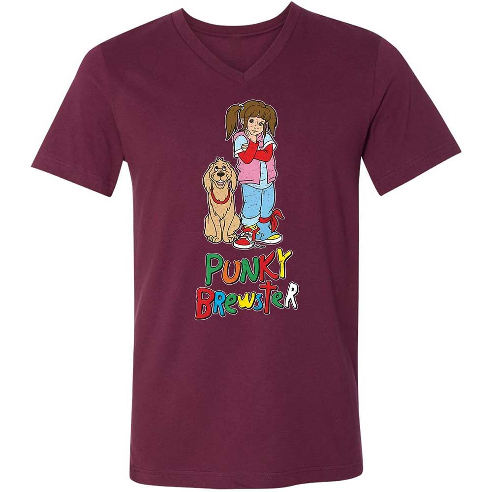 Unisex V-Neck T-Shirt - 37G7L8KB - Maroon - 8