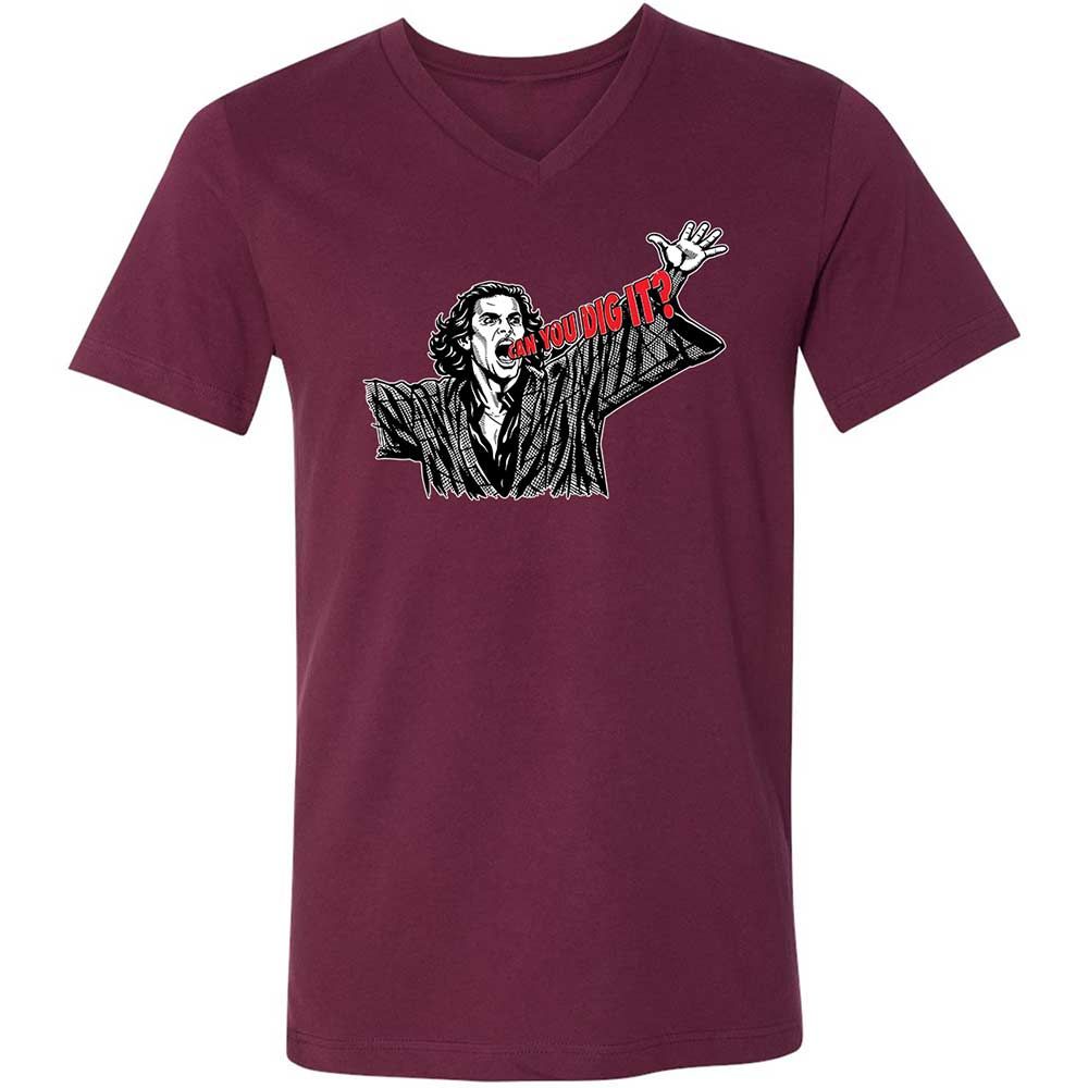 Unisex V-Neck T-Shirt - 3F9GJFQS - Maroon - 8