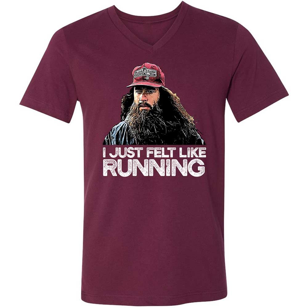 Unisex V-Neck T-Shirt - PW8EE6XV - Maroon - 8