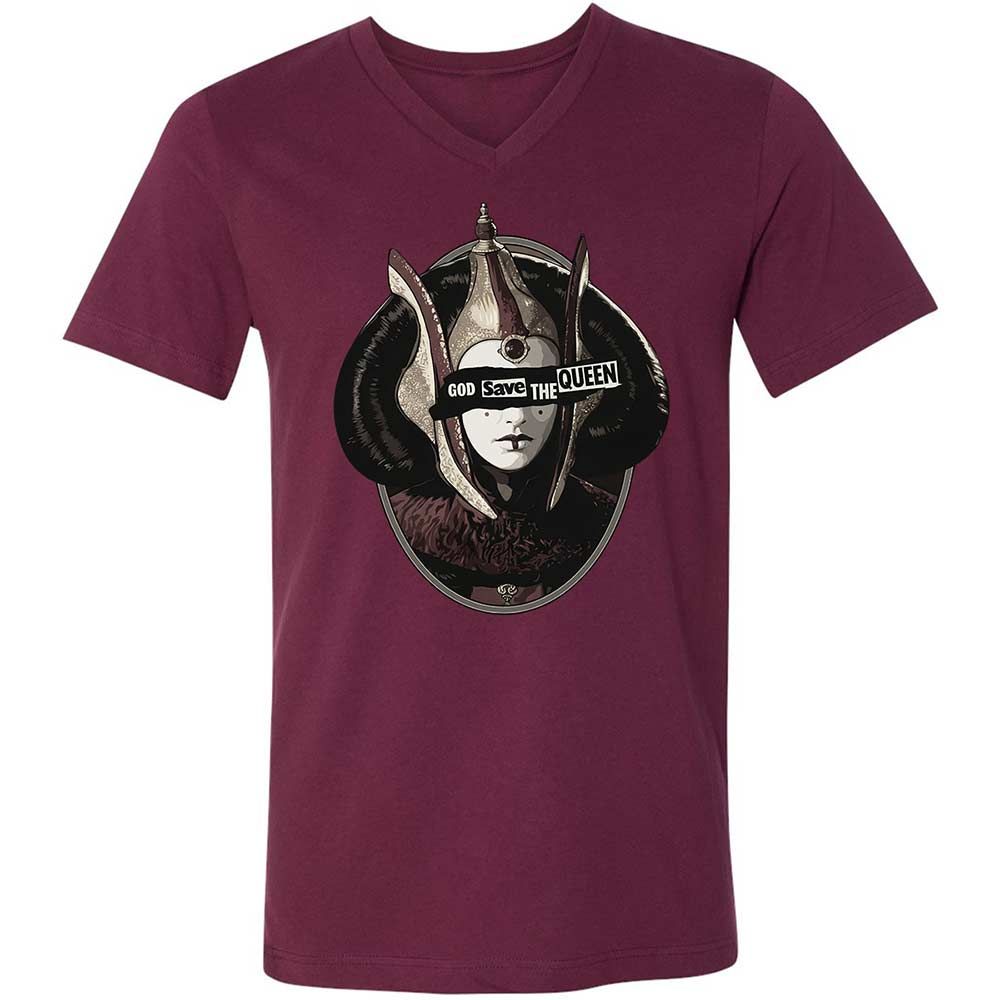 Unisex V-Neck T-Shirt - 2SYB9ULB - Maroon - 8