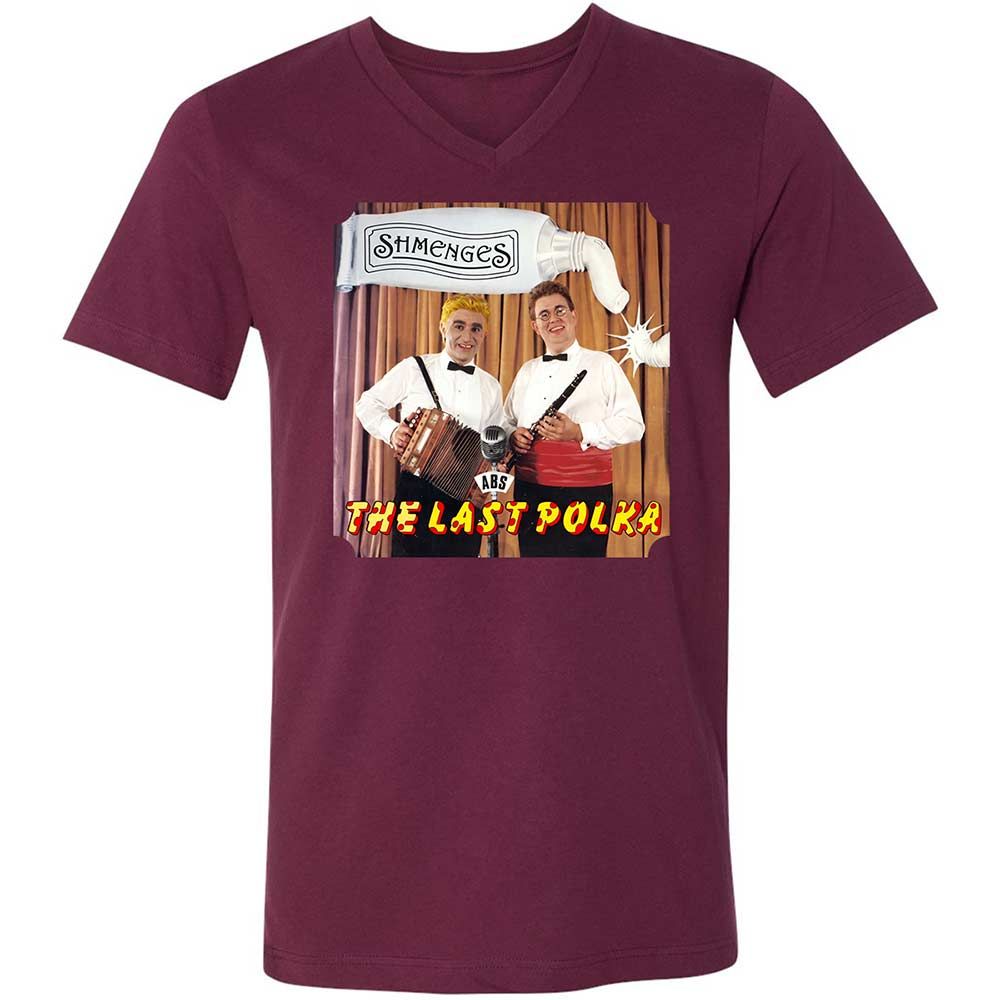 Unisex V-Neck T-Shirt - 4AV3ANL2 - Maroon - 8