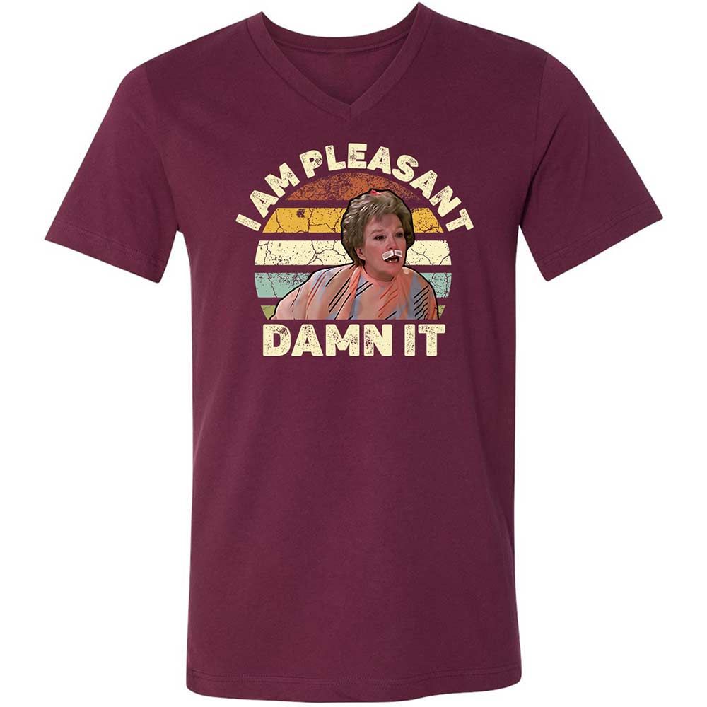 Unisex V-Neck T-Shirt - 3HQT4FBZ - Maroon - 8