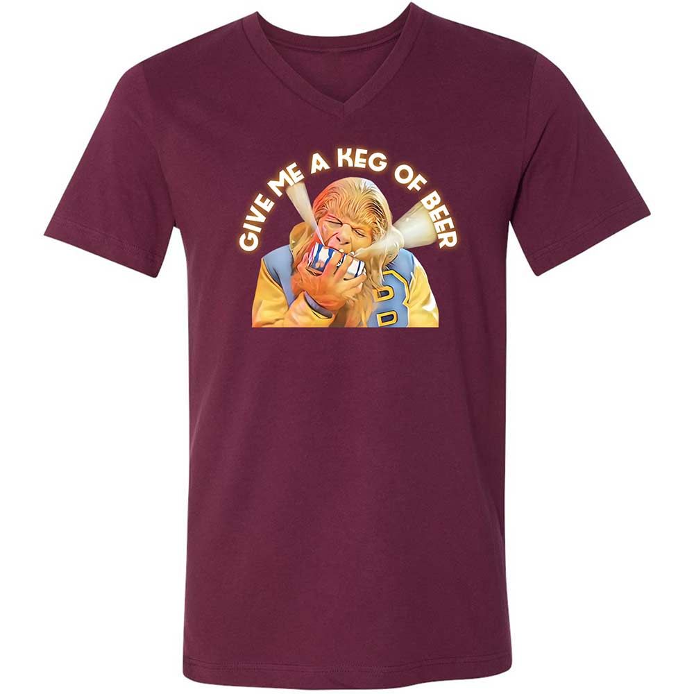 Unisex V-Neck T-Shirt - YBN73GRV - Maroon - 8