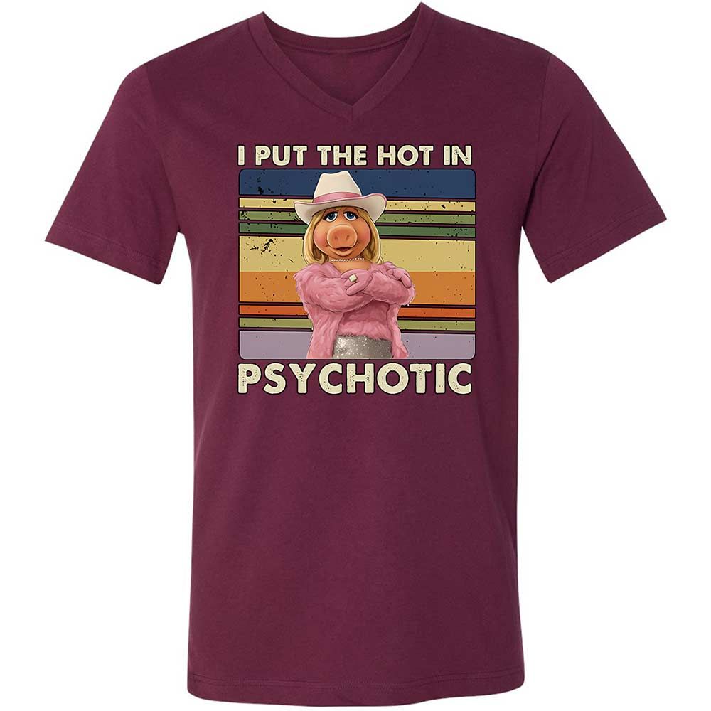 Unisex V-Neck T-Shirt - ESRB6R2T - Maroon - 8