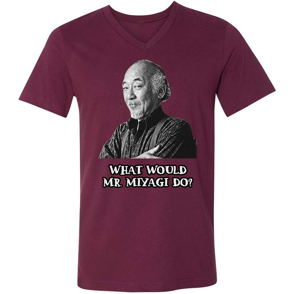 Unisex V-Neck T-Shirt - UKRZ7AXC - Maroon - 8