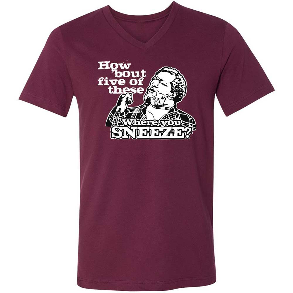 Unisex V-Neck T-Shirt - V7N95X4V - Maroon - 8