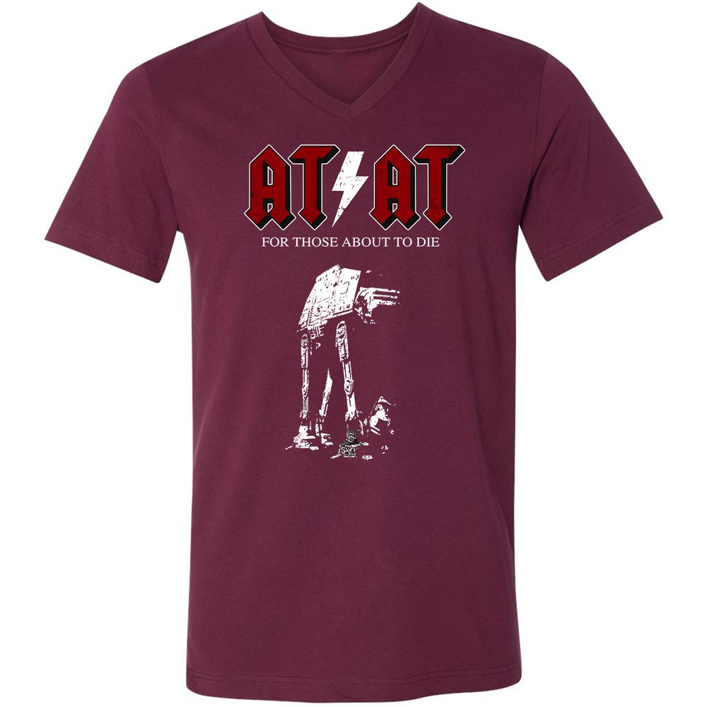 Unisex V-Neck T-Shirt - 71RTAAZU - Maroon - 8