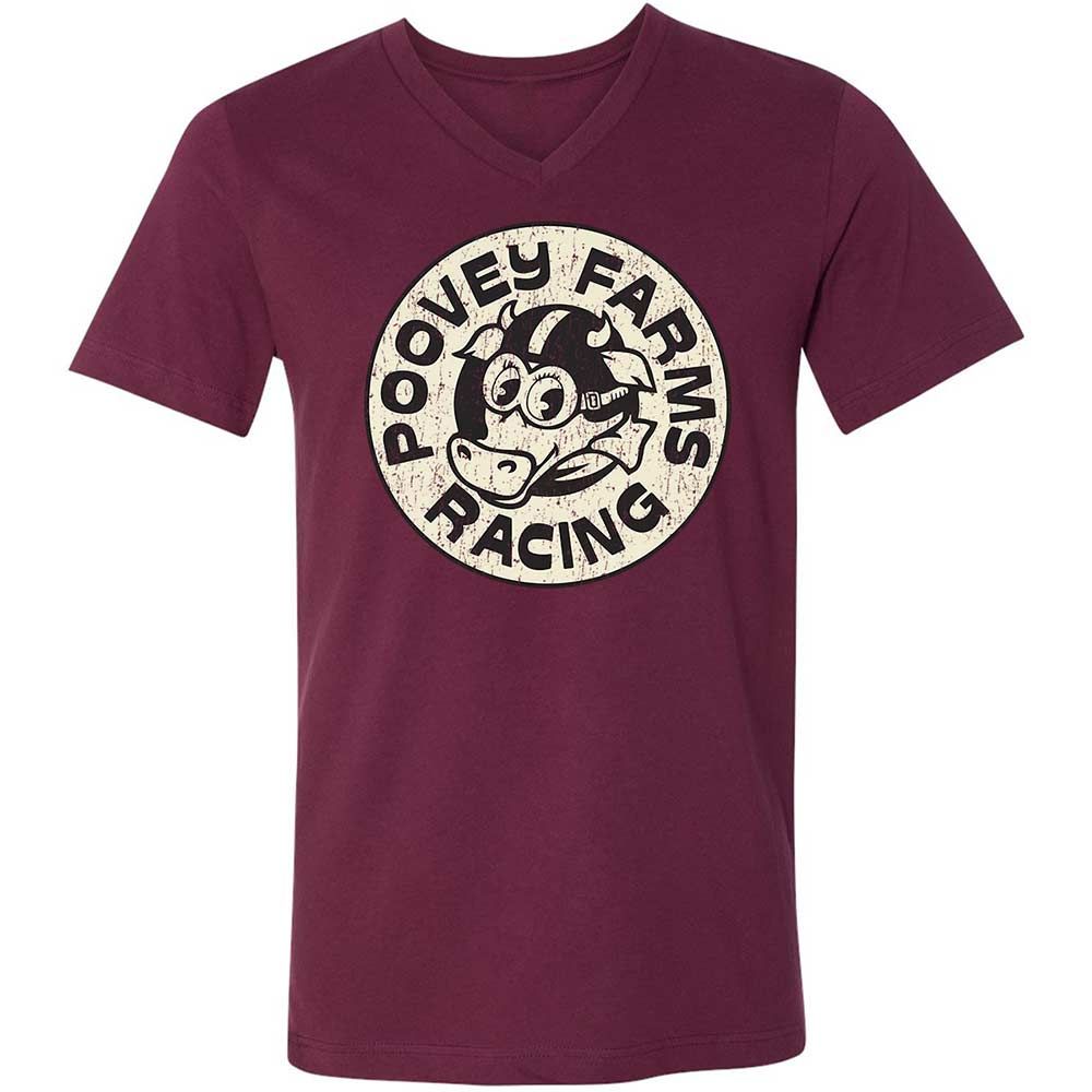 Unisex V-Neck T-Shirt - 3VRTYB4L - Maroon - 8